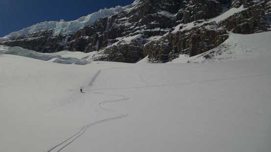 Quite a steep slope to descend. 