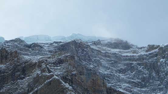 Seracs high on Mount Temple