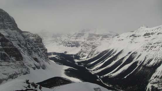 Hungabee Mountain in the distance