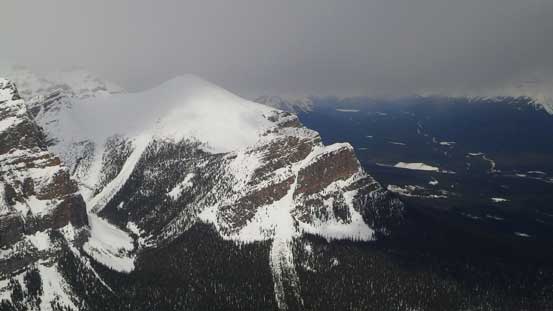 Fairview Mountain got some sunshine. Note the clouds in the background.