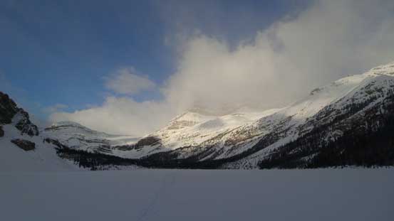 Looking towards the Wapta from parking lot