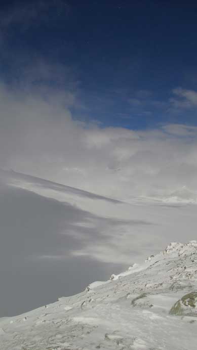 Snow, clouds and blue sky!