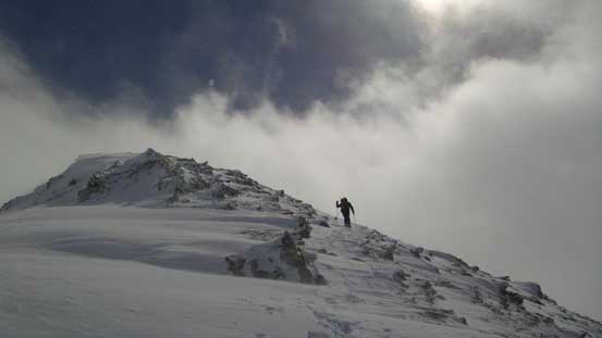 Ferenc ascending the north peak.