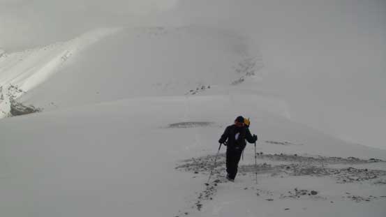 Ascending the true summit