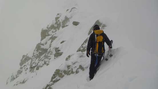 Descending the ridge. Near the pinnacles