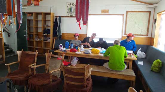 Another group in the hut. They just arrived. 