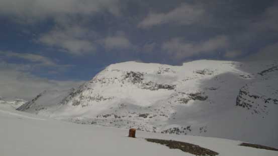 Neat view of Crowfoot Mountain. Weather always gets better once getting lower...