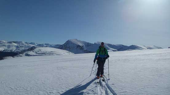 Vern happy to be on the Wapta Icefield again.
