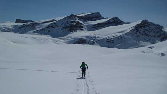 Vern coming up, with Mt. Gordon behind