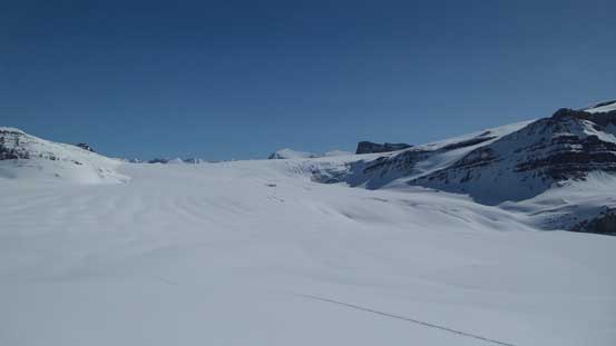Looking back down at the Icefield