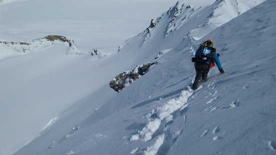 The slope is very exposed. You don't want to slip here...