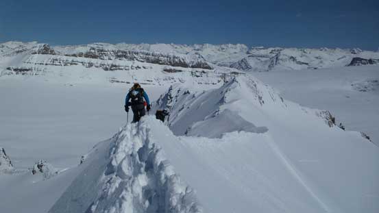 Vern and Ferenc continuing down the knife edged section