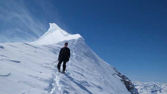 Ferenc finishing the ridge.