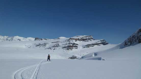 Ferenc ready to ski down the 'ramp'.
