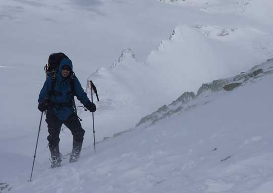 Me with St. Nicolas Peak (tiny) behind. Photo by Ferenc Jacso