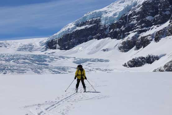 Me cruising down Athabasca Glacier. Photo by Ben N