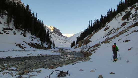 Through the canyon at climber's right