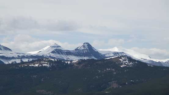 Threepoint Mountain with Banded Peak and Mt. Cornwall behind