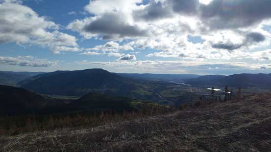 Looking back towards Grande Mountain and townsite of Grande Cache