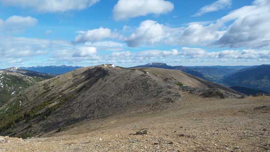 Looking back along the long and broad ridge