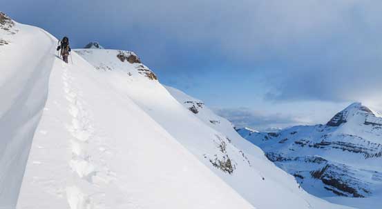 Me post-holing up the arete. Photo by Vern