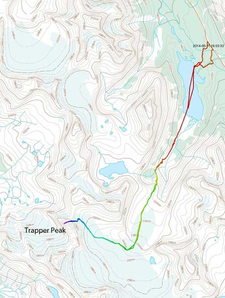 Trapper Peak ski ascent route