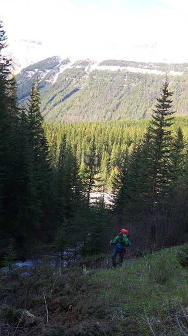 Vern starting the initial steep grind