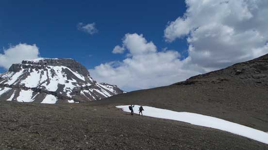 Vern and Ben cresting the high pass between Cirrus and Coleman