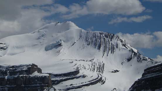 Zoom-in shot of the north face of Mt. Coleman