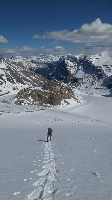 Vern snowshoeing up
