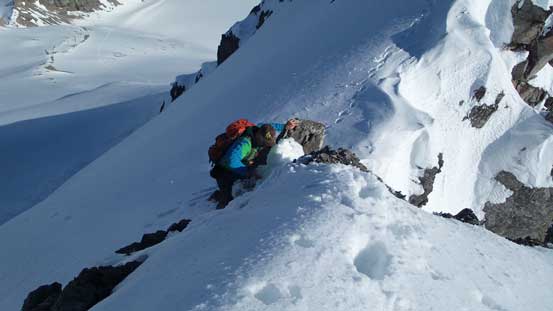 Vern climbing up the first step