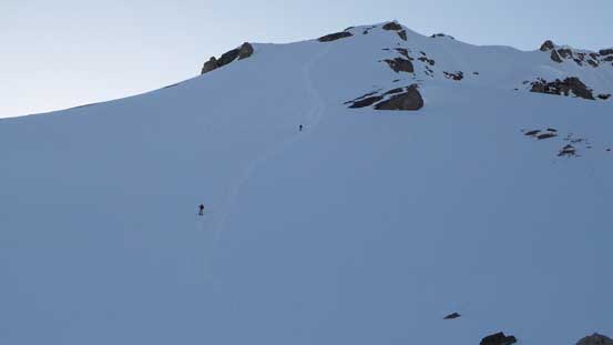 Ben and Eric descending the big slope