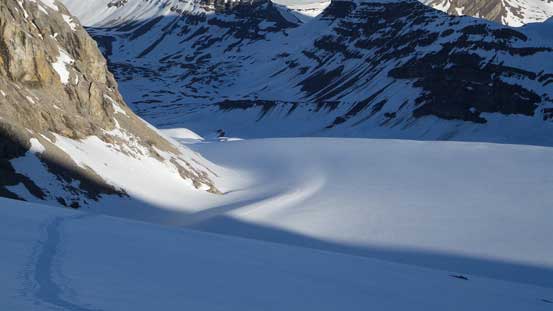 Our tracks on Huntington Glacier