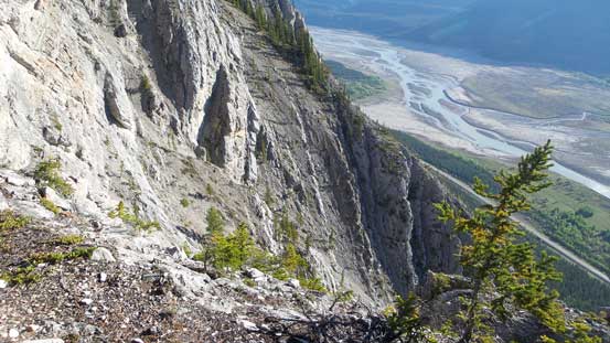 It's pretty cliffy towards each side of the ridge