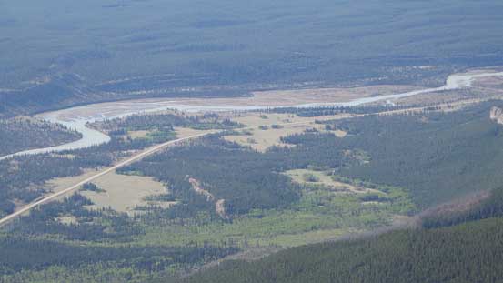 Zooming-in of Kootenay Plain (and Highway 11)