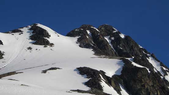 Approaching the ascending gully