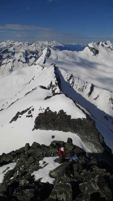Ben coming up the next step. Balu Peak and Ursus Major Mountain behind