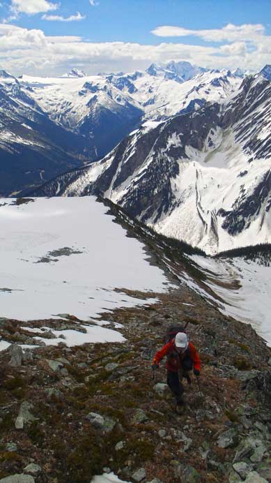 Ben ascending the wrong side of Grizzly Mountain