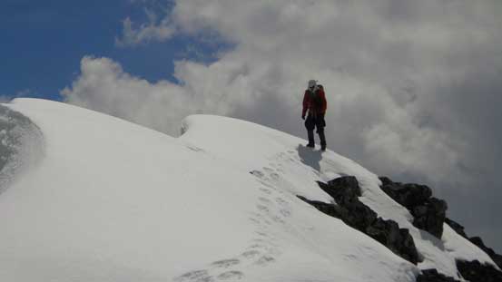 Ben ready to traverse to true summit