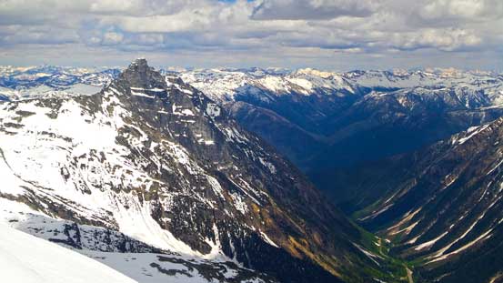 Mt. Tupper and the valley Highway 1 goes through. No wonder they need regular avalanche control...