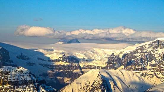 Mt. Columbia poking behind Stutfield Glacier
