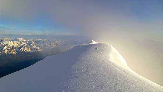 The summit snow hump.