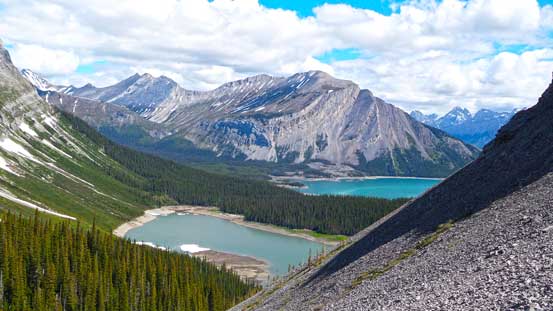 Looking back at Hidden Lake and Upper Kananaskis Lake