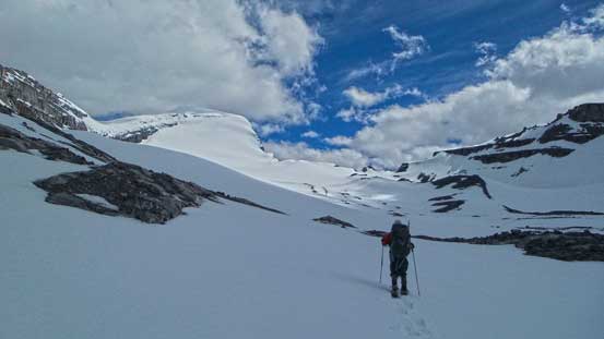 Ben approaching Mt. Joffre