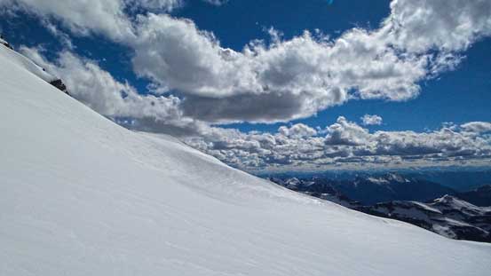 The slope angle started to increase significantly