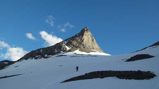 Plunging down the last slope back to camp