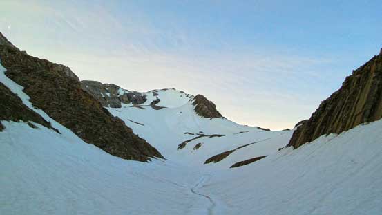 The second part and the upper part of the gully/slope.