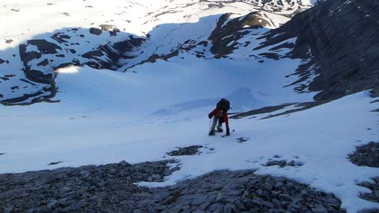 Near the top it got a bit too steep for snowshoeing, but we all managed to struggle up the awkward spot