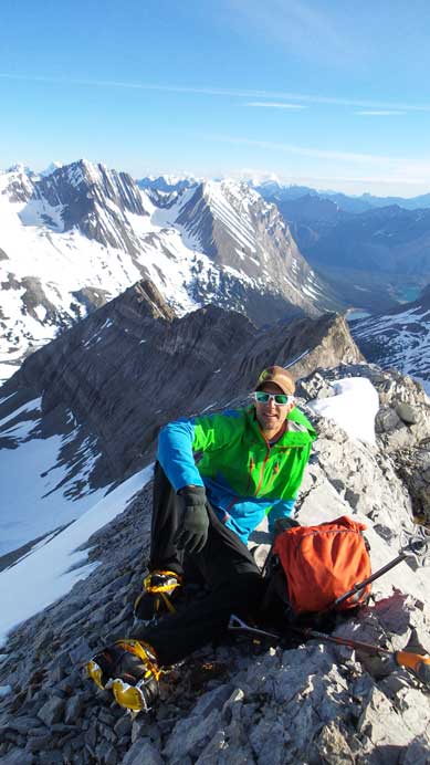 Vern taking a break before dropping down the face