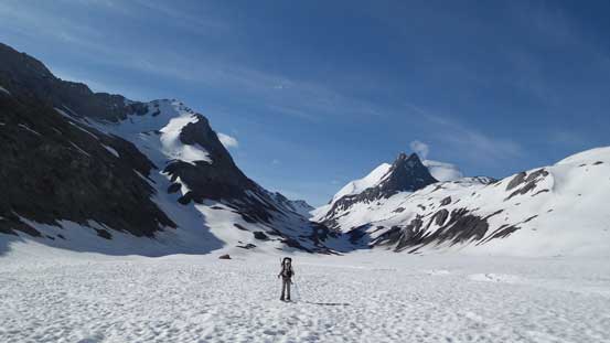 Ben walking back along the valley, with Marlborough on left and Joffre on right.